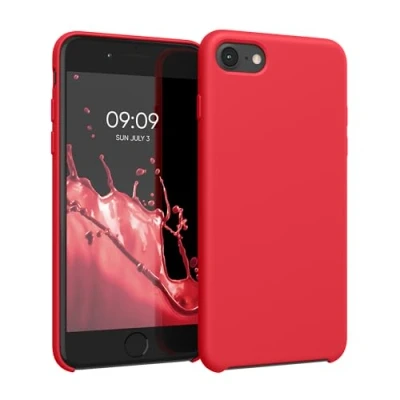 Abbildung von kwmobile Hülle kompatibel mit Apple iPhone SE (2022) / (2020) 8 7 Silikon Handy Case Handyhülle weiche Oberfläche kabelloses Laden Awesome Pink