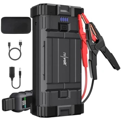 Abbildung von revolt Jump Starter: Kfz Starthilfe Powerbank bis 10l Hubraum, 4.000A, 19,2Ah Akku (Auto Starthilfe, Auto, Ladegerät)