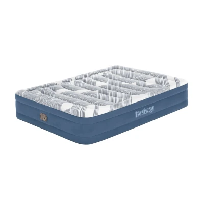 Abbildung von Bestway TriTech Luftbett Fashion Flock mit integrierter Elektropumpe Double XL/Lo 203 x 152 36 cm