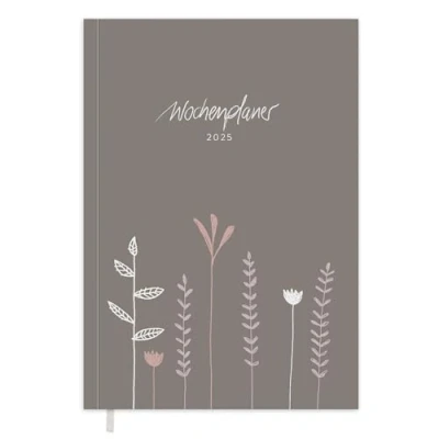 Abbildung von Eine der Guten Verlag Terminkalender Terminplaner 2025 A5, grau rosa, 1 Doppelseite / Woche, 152 S. FSC Papier, Softcover, klimaneutral