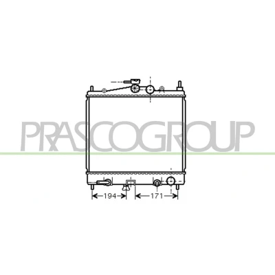 Abbildung von PRASCO DS011R005 Kühler, Motorkühlung Aluminium 380 448 16 Kühlrippen gelötet NISSAN: Note I, Micra 3, C+C 3