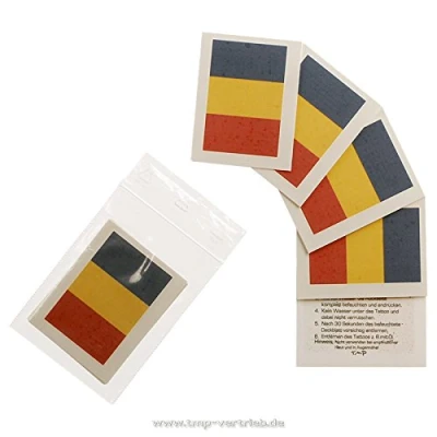 Abbildung von 10 x Rumänien tattoo Fan Fahnen Set EM 2024 Romania temporary Flag (10)