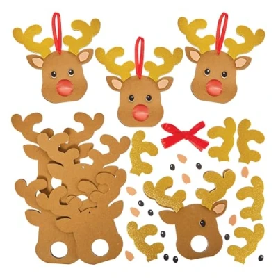 Abbildung von Baker Ross FN343 Rentier Schokoladenhalter Dekorationen 8er Pack, Weihnachtsbasteleien, Weihnachtsdekoration für Kinder