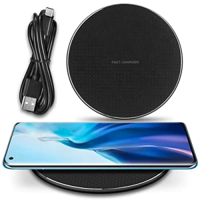Abbildung von QI Induktive Ladestation 15W kompatibel mit Motorola Moto X30 Pro Induktionsladegerät Ladematte Wireless Charger Kabelloses Universal Schnellladegerät, Farbe:Schwarz