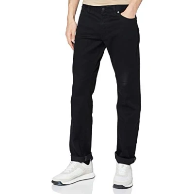 Abbildung von BOSS Herren Maine BC C Regular Fit Jeans aus dunklem Stretch Denim, Black 002, 40W / 34L
