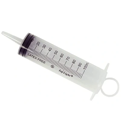Abbildung von Rays INJ/LIGHT Injektionsspritzen ohne Nadel, Katheterkonus, steril, Einweg, latexfrei, Volumen 100 ml, Packung mit 25 Stück