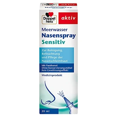 Abbildung von Doppelherz Meerwasser Nasenspray Sensitiv Zur Reinigung, Befeuchtung und Pflege der trockenen Nasenschleimhaut 20 ml Isotonische Meersalzlösung