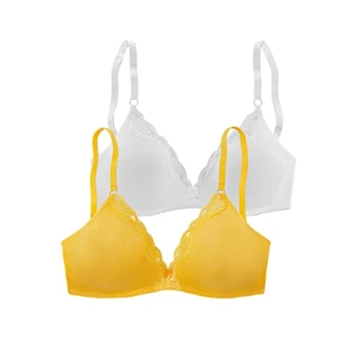 Abbildung von Lascana SOFT BRA 2 PACK Triangel BH, Damen, Größe: 85A, Mango/white