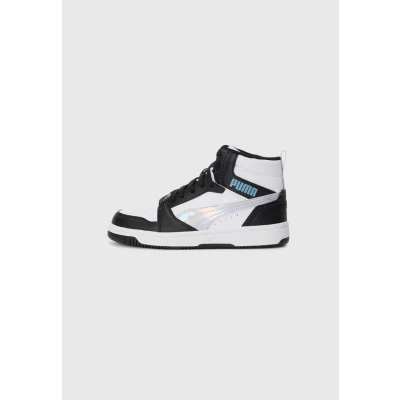 Abbildung von PUMA Rebound V6 Mid Space Belle Sneakers Youth, Schuhe, Schwarz/Lilac Crush/Weiß, 38