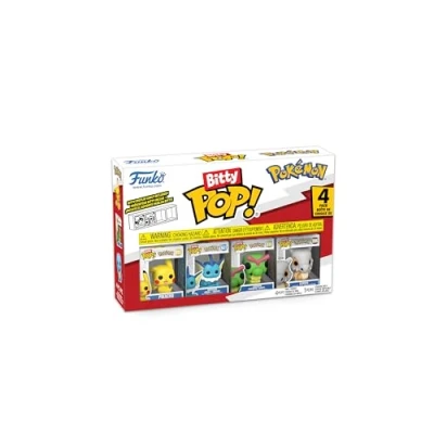 Abbildung von Funko Bitty Pop! Pokemon Pikachu 4PKund eine Überraschungs Mini Figur 0.9 Inch (2.2 cm) Sammlerstück Stapelbares Display Regal Inklusive Geschenkidee Party Tüten Strumpf