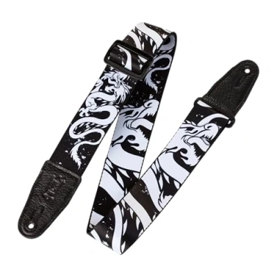 Abbildung von Levy&#039;s Leathers MPD2 013 Gitarrengurt Prints Polyester Leather Ends 2&quot;&quot; Monochrome Design&quot;