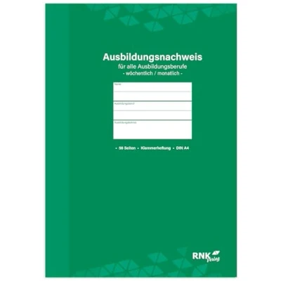 Abbildung von RNKVERLAG 5083 Ausbildungsnachweisheft für alle Ausbildungsberufe, wöchentliche oder monatliche Eintragungen, 1 Stück