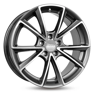 Abbildung von MAM 5 loch 20Zoll 112mm Alufelge A5 Palladium frontpoliert MAMA58520511245PFP Felge