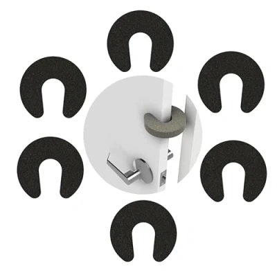 Abbildung von GADGETTO Kindersicherung Tür (6 Stück), Türstopper aus Schaumstoff, Einklemmschutz für Türen und Fenster, Türschutz Kinder, Fingerklemmschutz Baby, Sicherheit Zuhause (Schwarz)