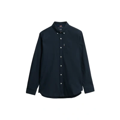 Abbildung von Superdry Essentials LONG Sleeve Oxford Hemd, Herren, Größe: Small, Eclipse navy