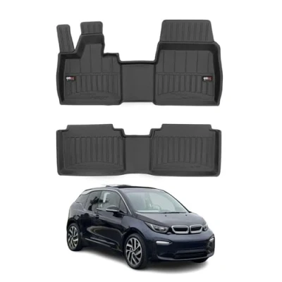 Abbildung von Fußmatten Gummimatten kompatibel mit BMW i3 2013 2023 OMAC Premium 3D Schwarz TPE Gummi