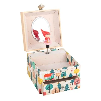 Abbildung von TROUSSELIER Rotkäppchen Schatzkiste &amp; Musikschmuck Spieluhr Ideales Kindergeschenk Musik Wiegenlied von Schubert Farbe Multicolor