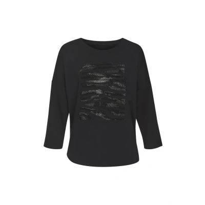 Abbildung von LASCANA 3/4 Arm Shirt mit Strass Dessin aus hochwertiger French Terry Qualität Viskose