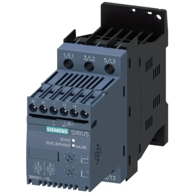 Abbildung von Siemens 3RW3016 1BB04 3RW30161BB04 Sanftstarter Motorleistung bei 400V 4kW 480V Nennstrom 9A