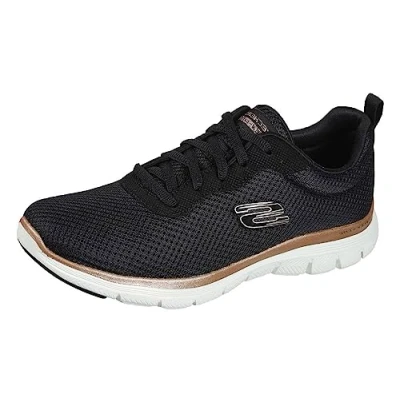 Abbildung von Skechers Damen Flex Appeal 4.0 Brilliant View Sneaker, Gray Mesh Light Pink Trim, 36.5 EU