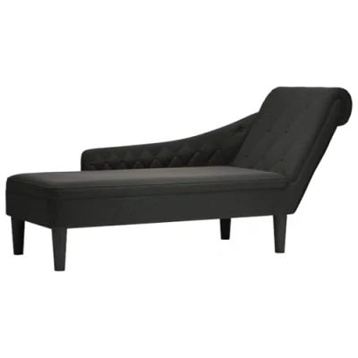 Abbildung von vidaXL Chaiselongue, Indoor Lounge Sofa mit Kissen Rechter Armlehne, Gepolsterte Recamiere für Wohnzimmer Schlafzimmer Büro, Polsterliege, Schwarz Stoff