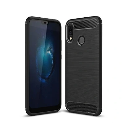 Abbildung von CoverKingz Handyhülle für Huawei P20 Lite Silikon Handy Hülle im Carbon Design Soft Case Phone Cover Schwarz