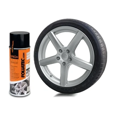 Abbildung von Foliatec Sprühfolie Auto Felgenfolie Sprüh Lack Spraydose Abziehbar, Gute Deckkraft, Silber metallic matt, 1x 400ml