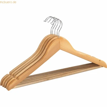 Abbildung von WENKO Formbügel Eco 5er Set aus Holz Braun