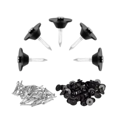 Abbildung von Windhager Dichtnägel für Noppenbahn 100 Stk. Montagenägel 3,5x30mm, Dichtscheibe: 22mm, Montageknöpfe mit Nagel Noppenfolie Baudrainage, Schwarz/Silber