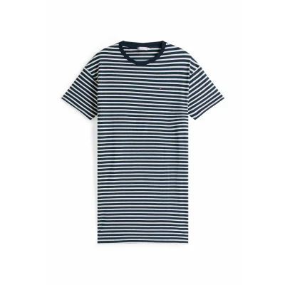 Abbildung von TOMMY HILFIGER Damen Stripe SS T Shirt Dress UW0UW05937 Nachthemd, Blue (Breton Small Dark Night Navy), XS