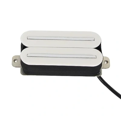 Abbildung von FLEOR Tonabnehmer mit hoher Ausgangsleistung Doppelte Hot Rail Humbucker 14 15K Brückentonabnehmer für E Gitarre aus Keramik, weiß