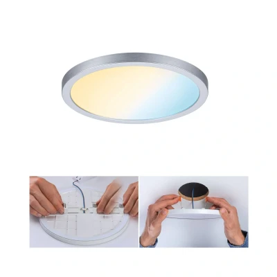 Abbildung von Paulmann 93045 LED Panel Einbauleuchte Areo VariFit IP44 Zigbee Tunable White 175mm rund incl. 1x13 Watt dimmbar Chrom matt Kunststoff 3000 K