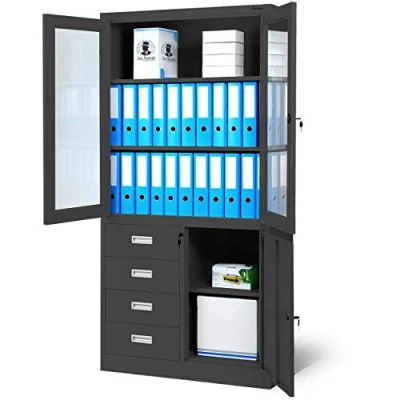 Abbildung von Jan Nowak Aktenschrank C042 Büroschrank Metallschrank Flügeltüren Schubladen Pulverbeschichtung Stahlblech 185 cm x 90 40 (H B T) (Anthrazit)