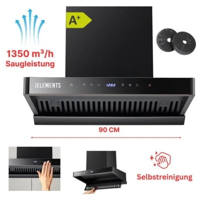 Abbildung von KB Elements Wandhaube Dunstabzugshaube 90 CM, ELK152H90 ELK152H90, 1350 m3/h Saugleistung, Automatische Wärme Reinigung
