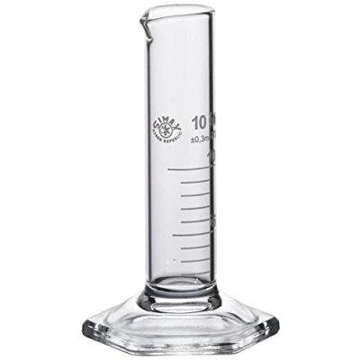 Abbildung von neoLab E 1275 Messzylinder, niedrige Form, Sechskantfuß, Boro Kl. B, 10 mL