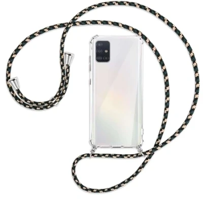 Abbildung von mtb more energy Handykette kompatibel mit Samsung Galaxy A51 (SM A515, 6.5&#039;&#039;) Camouflage Smartphone Hülle zum Umhängen Anti Shock Full TPU Case