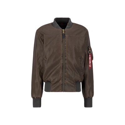 Abbildung von Alpha Industries Vintage Kunstlederjacke, Herren, Größe: Large, brown