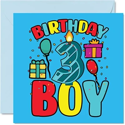 Abbildung von Stuff4 3. Geburtstagskarte Jungen 3 Jahre alter Geburtstagskarten Ihn 145 mm Grußkarte Sohn Bruder Enkel Neffe dritter Geburtstag