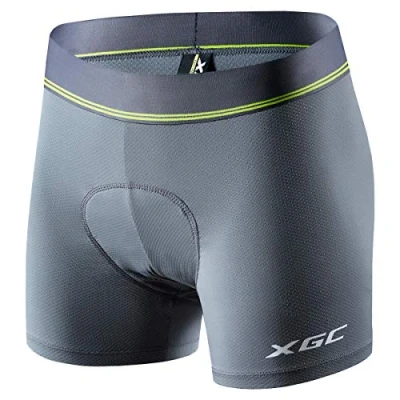 Abbildung von XGC Damen Radunterhose Radsportshorts Fahrradhosen mit elastische atmungsaktive 4D Gel Sitzpolster Einer hohen Dichte (M, Grey)