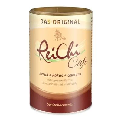 Abbildung von ReiChi Cafe Reishi Pilz Espresso Kaffee Kokos vegan