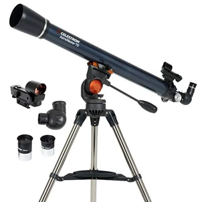 Abbildung von Celestron 21061 AstroMaster 70AZ Refraktorteleskop, dunkelblau
