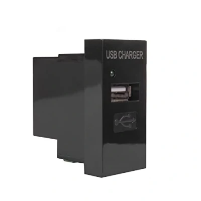 Abbildung von Maclean MCE727B USB Steckdose Ladegerät Anschluss bis 1A Modulare Wandsteckdose Unterputzdose Wanddose Einbaudose Unterputz Montage (USB 1A, Schwarz)