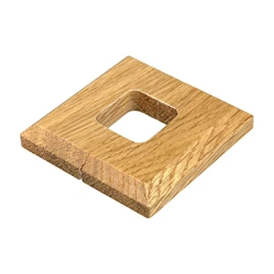 Abbildung von 2 Stück Einzel Heizungsrohr Rosette für Standkonsolen, verschiedene Größen, Rohrabdeckung, Abdeckrosetten, Verkleidung, Heizkörper Rosetten, Parkett, Holzrosetten, Eiche (Lochung: 35x10mm, lackiert)