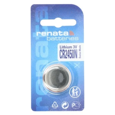 Abbildung von Renata CR2450N Lithium Batterie für Uhren/Schlüssel, 3 V, in Blisterverpackung, hergestellt der Schweiz