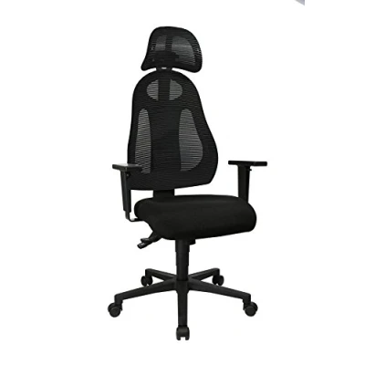 Abbildung von Topstar Bürostuhl Free Art inkl. höhenverstellbarer Armlehnen und Kopfstütze schwarz/schwarz