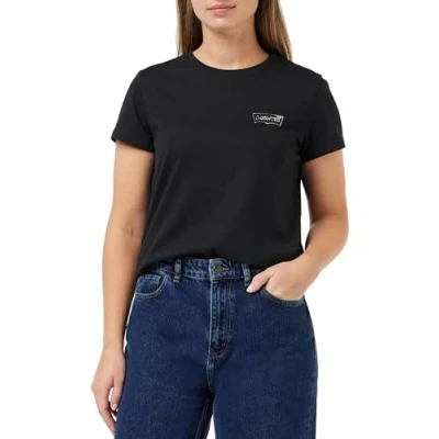 Abbildung von Levi&#039;s THE Perfect TEE Tshirt print, Damen, Größe: XS, Shimmer bw outline caviar