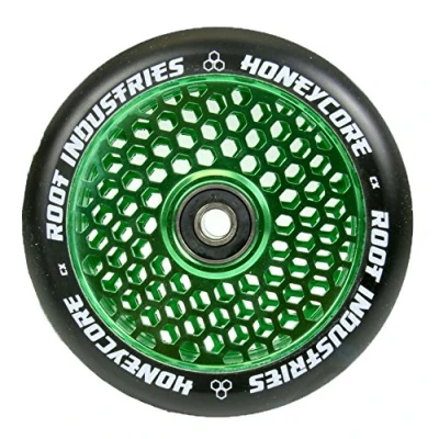 Abbildung von Root Industrie Air Honeycore 110mm Stunt Scooter Rolle + Fantic26 Sticker (Grün/Pu Schwarz)