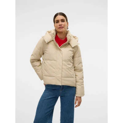 Abbildung von Vero Moda Vmgretakylie Coated Jacket Winterjacke, Damen, Größe: Small, Oatmeal