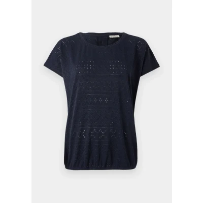 Abbildung von TOM Tailor Ajour CREW NECK Tshirt basic, Damen, Größe: Large, Sky captain blue