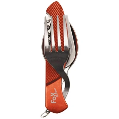 Abbildung von Fox Outdoor Taschenmesserbesteck, 6 in 1, Rot, teilbar